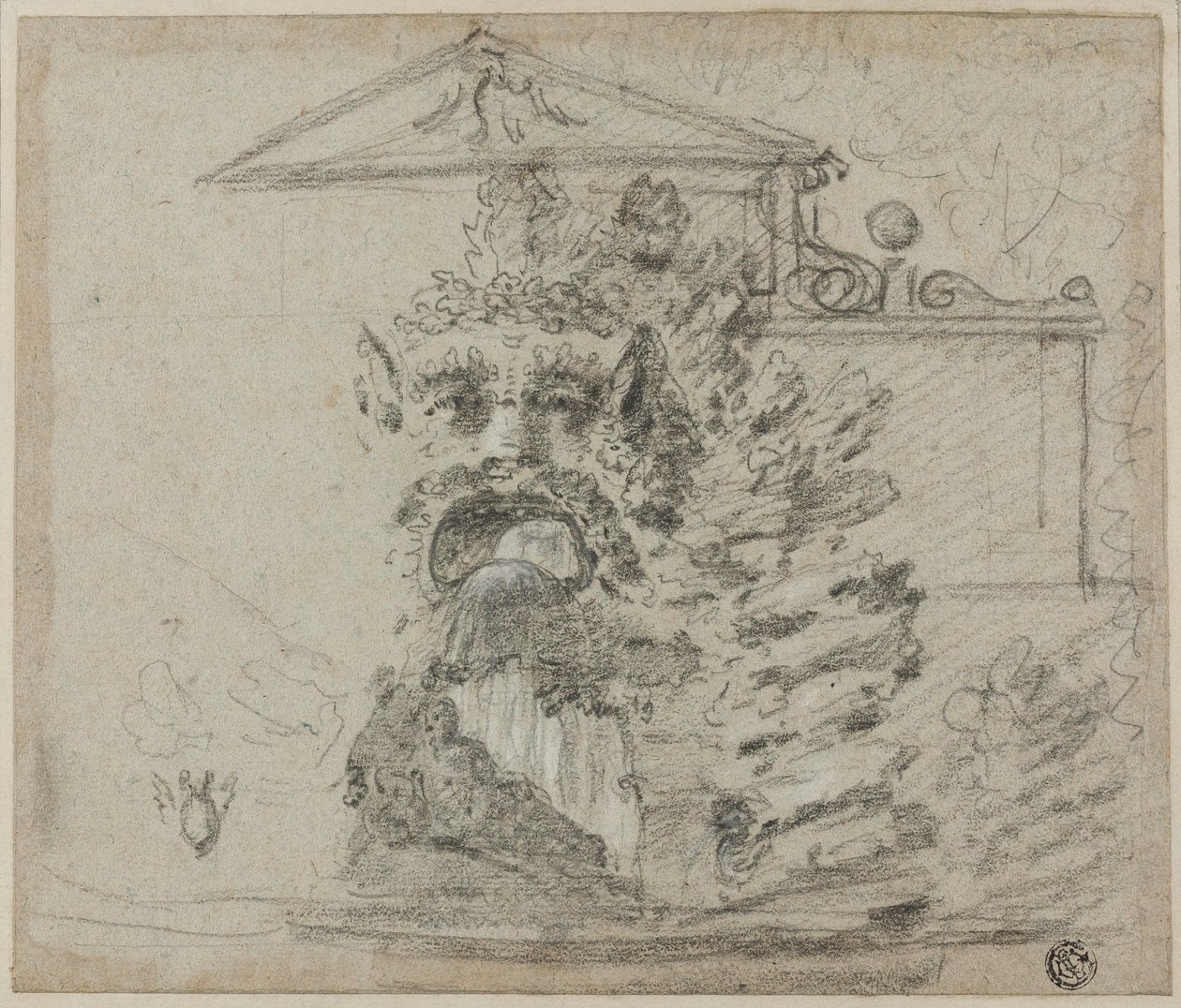 "Il Mascherone", Rokajlová fontána v areálu vily Borghese od Richard Wilson