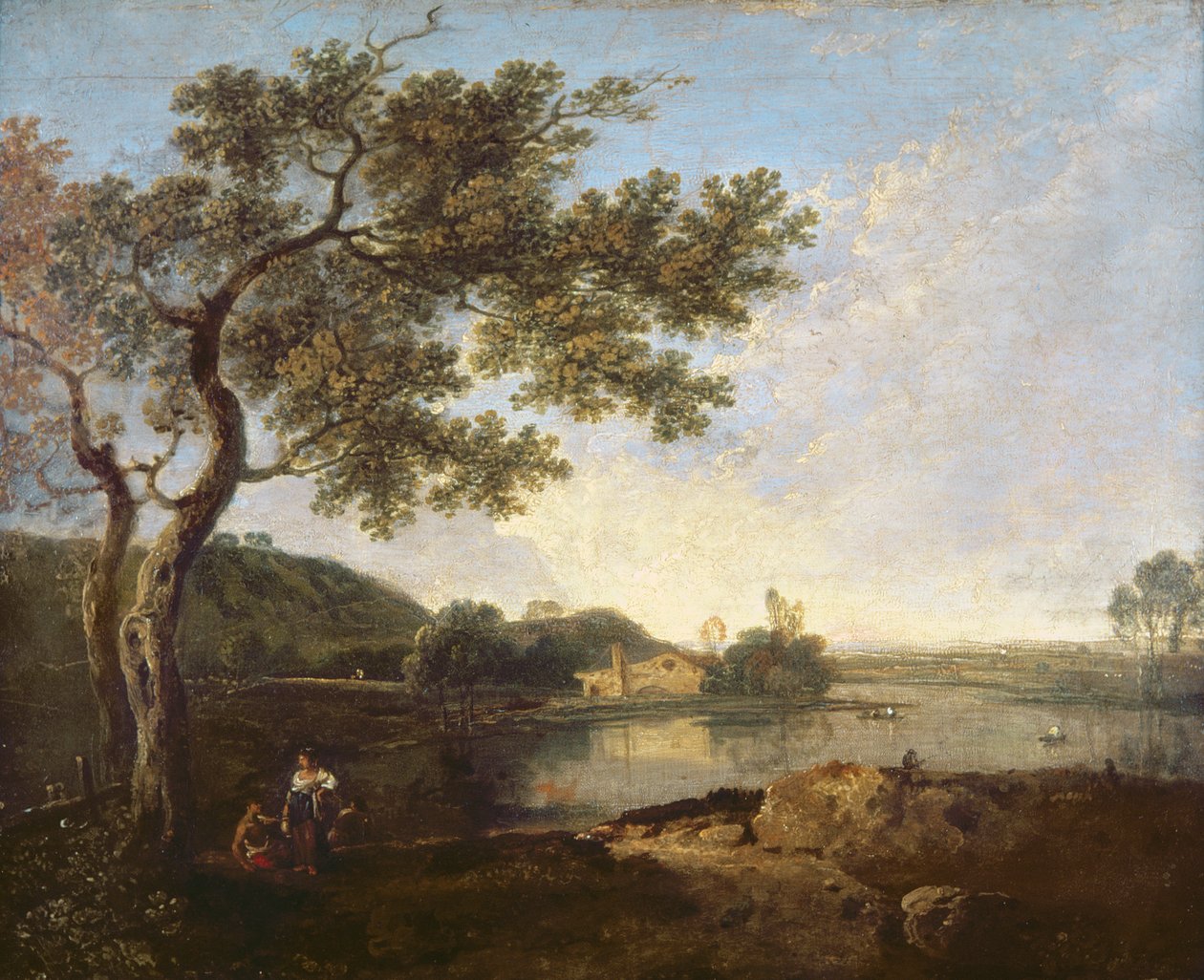 Italská říční scéna s postavami od Richard Wilson