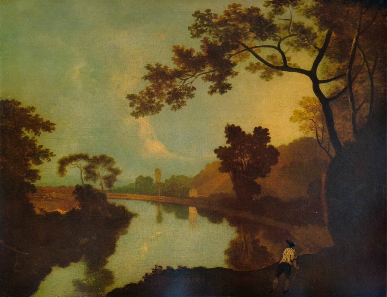 River Scene, with Figure on Bank, c1779, 1938 od Richard Wilson