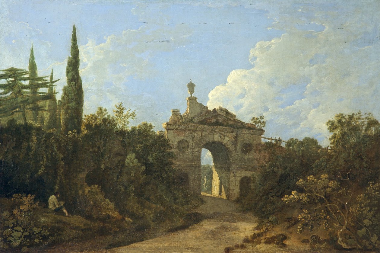 Ruined Arch v Kew Gardens, Surrey (olej na plátně) od Richard Wilson