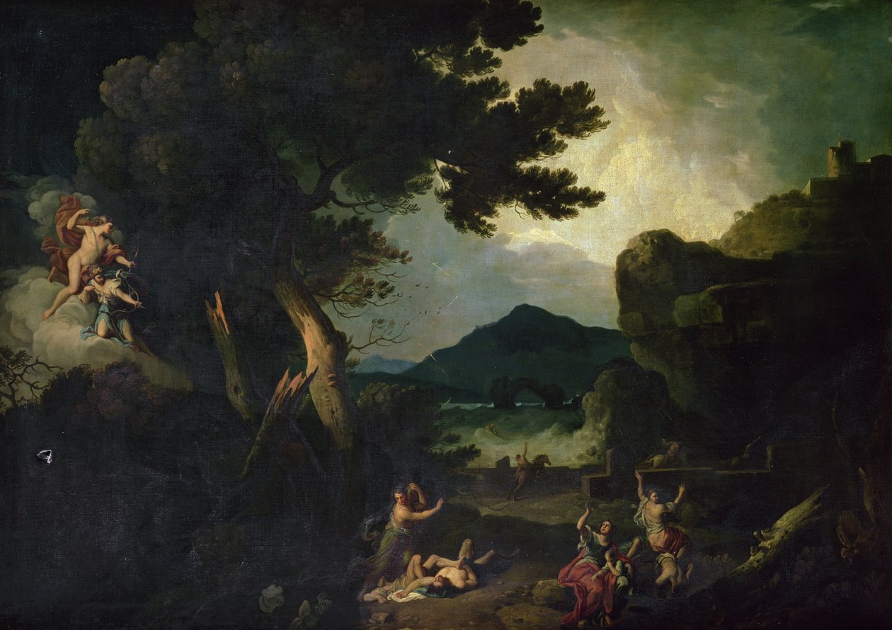 Zkáza dětí Niobe (olej na plátně) od Richard Wilson