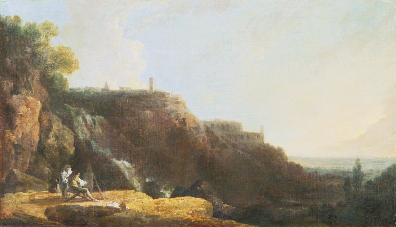 Velká kaskáda a vila Maecenas v Tivoli od Richard Wilson