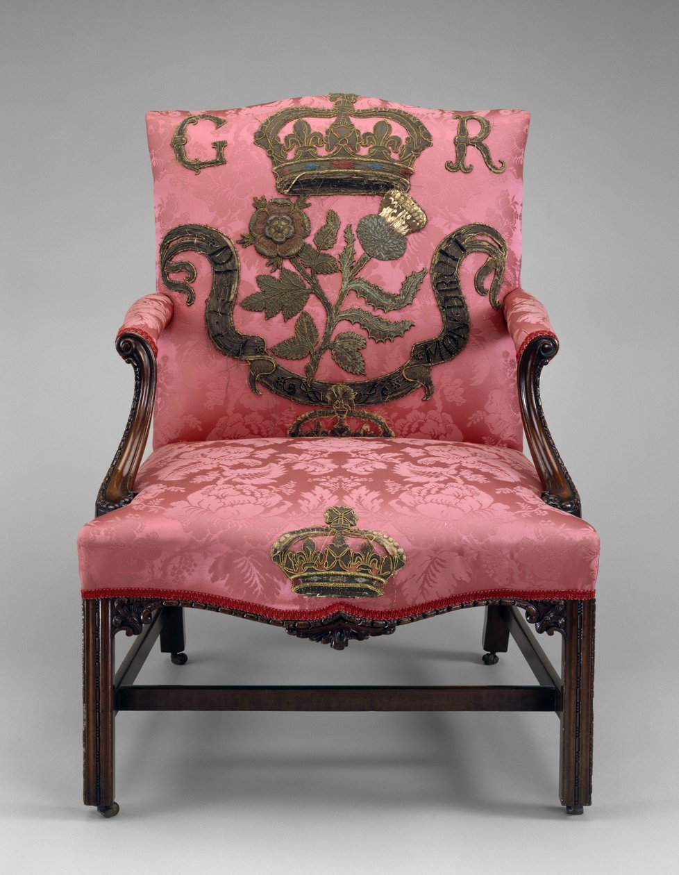 Křeslo, cca 1750 (mahagon a čalounění) od Richard and Elwick Edward (attr. to) Wright