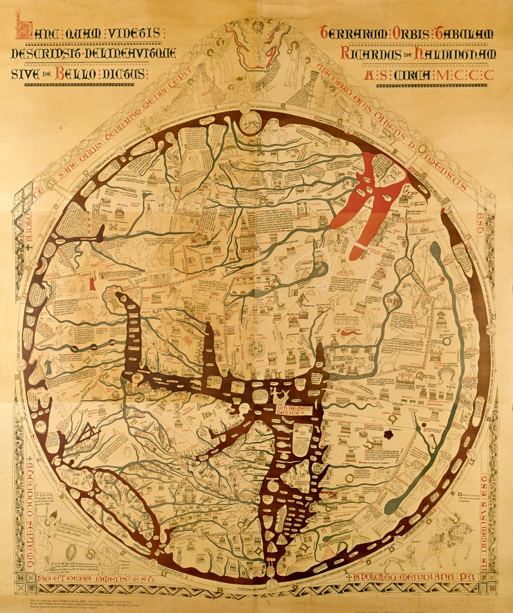 Hereford mapa světa od Richard of Haldingham