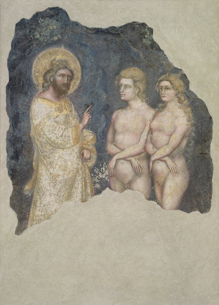 Adam a Eva požehnaní Bohem, kolem roku 1357 od Ridolfo di Arpo Guariento