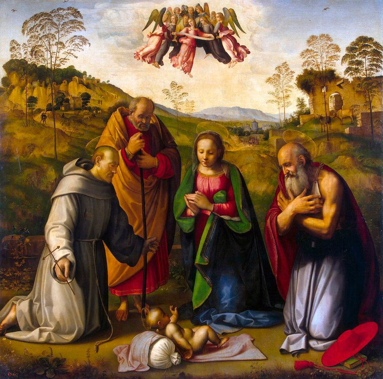 Panna s dítětem a svatí František a Jeroným, 15. léta 16. století. od Ridolfo Ghirlandaio