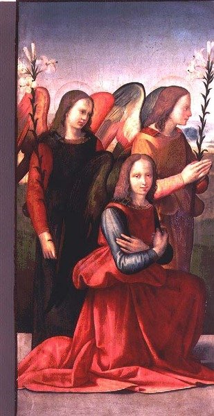 Tři andělé (panel) (pár 80359) od Ridolfo Il  Ghirlandaio