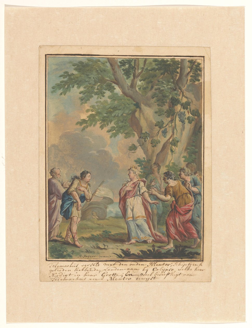 Telemachus a Mentor dorazí k nymfě Calypso Telemachus série (název série) od Rienk Keyert