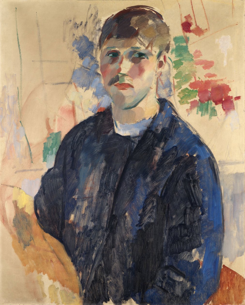 Autoportrét s modrou halenkou - Autoportrét s modrou halenkou, Wouters, Rik (1882-1916). olej na plátně od Rik Wouters