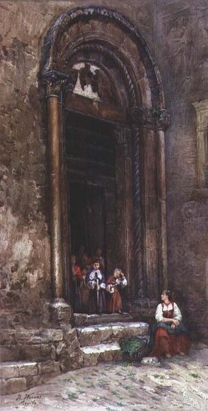 Boční dveře kostela Santa Guiliana v Aquila degli Abruzzi od Rinaldo Werner