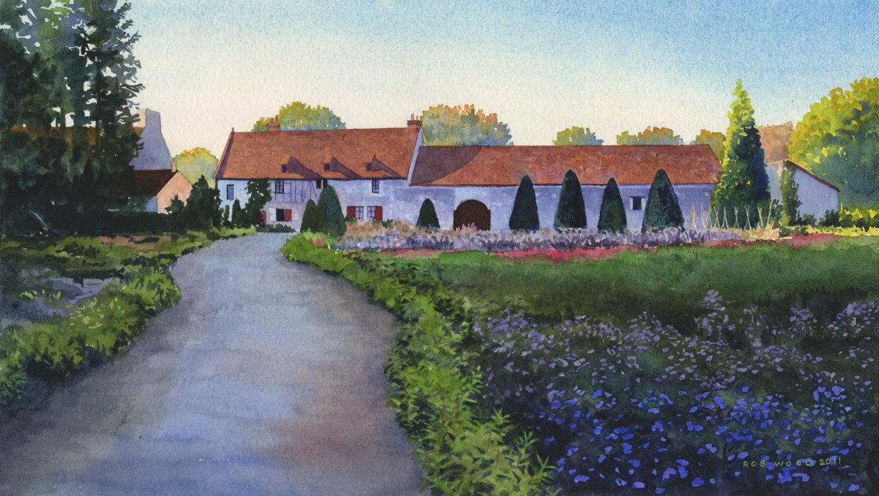 Statek v údolí Loiry, 2011 (akvarel na papíře) od Rob Wood