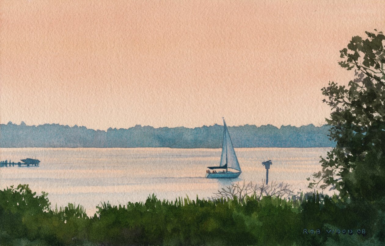 Plavba domů, 2008 (akvarel na papíře) od Rob Wood