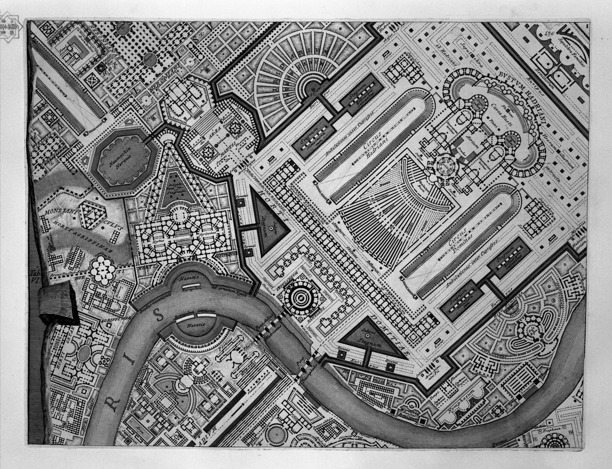 Mapa Campus Martius od Robert Adam