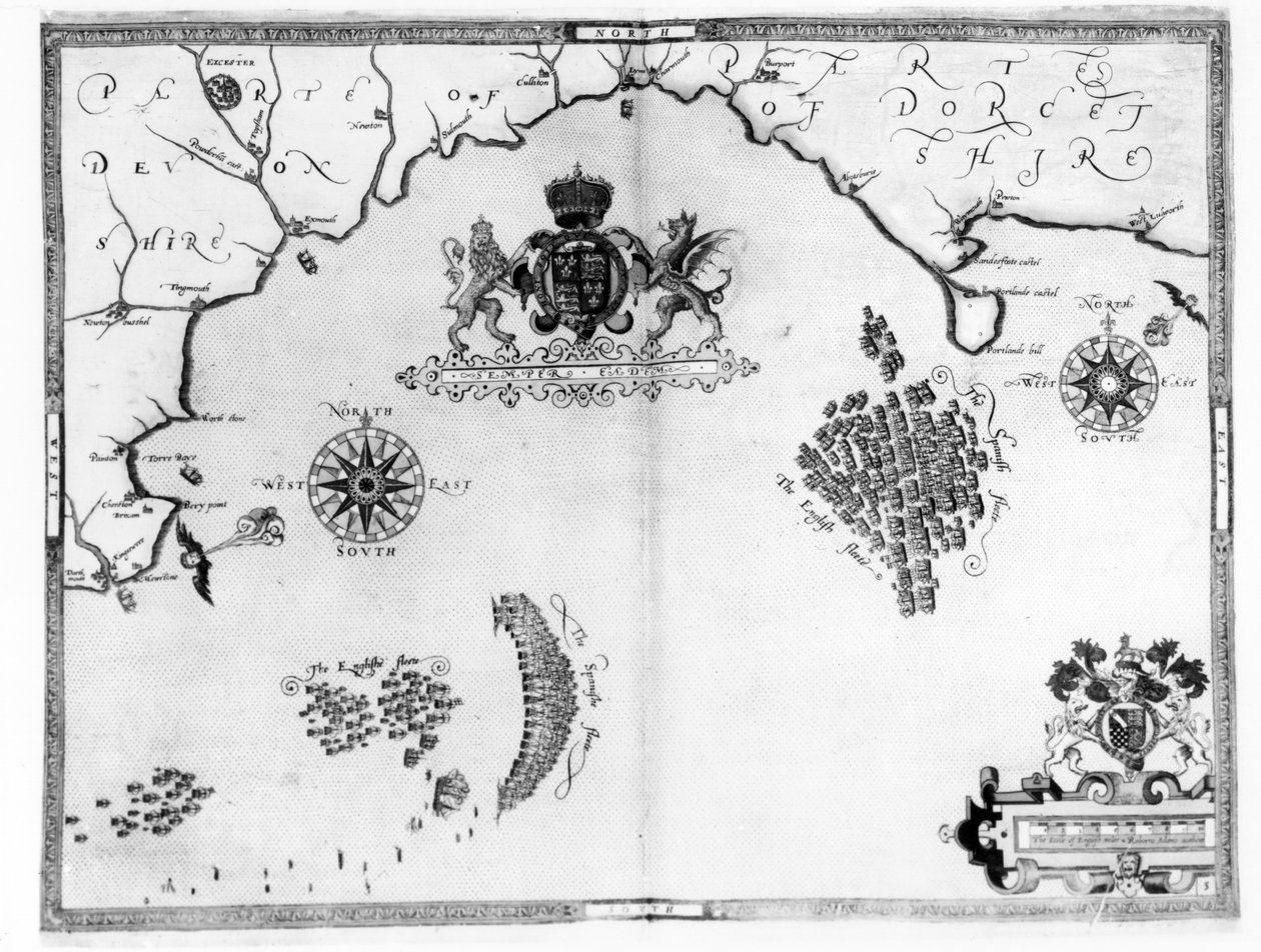 Mapa č.5 Zobrazující trasu flotily Armady, vyryla Augustine Ryther, 1588 od Robert Adams