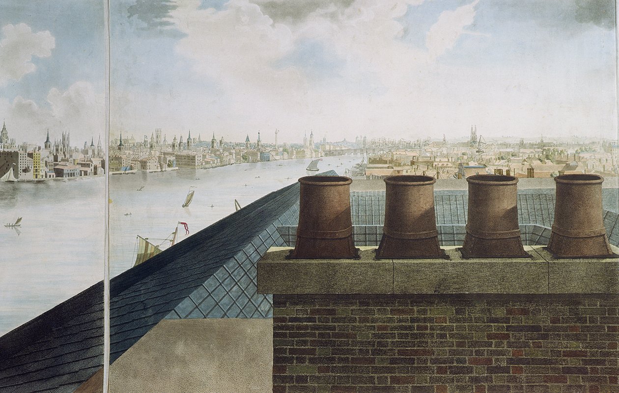 Panoramatický pohled na Londýn, 1792-93 (barevná akvatinta) od Robert Barker