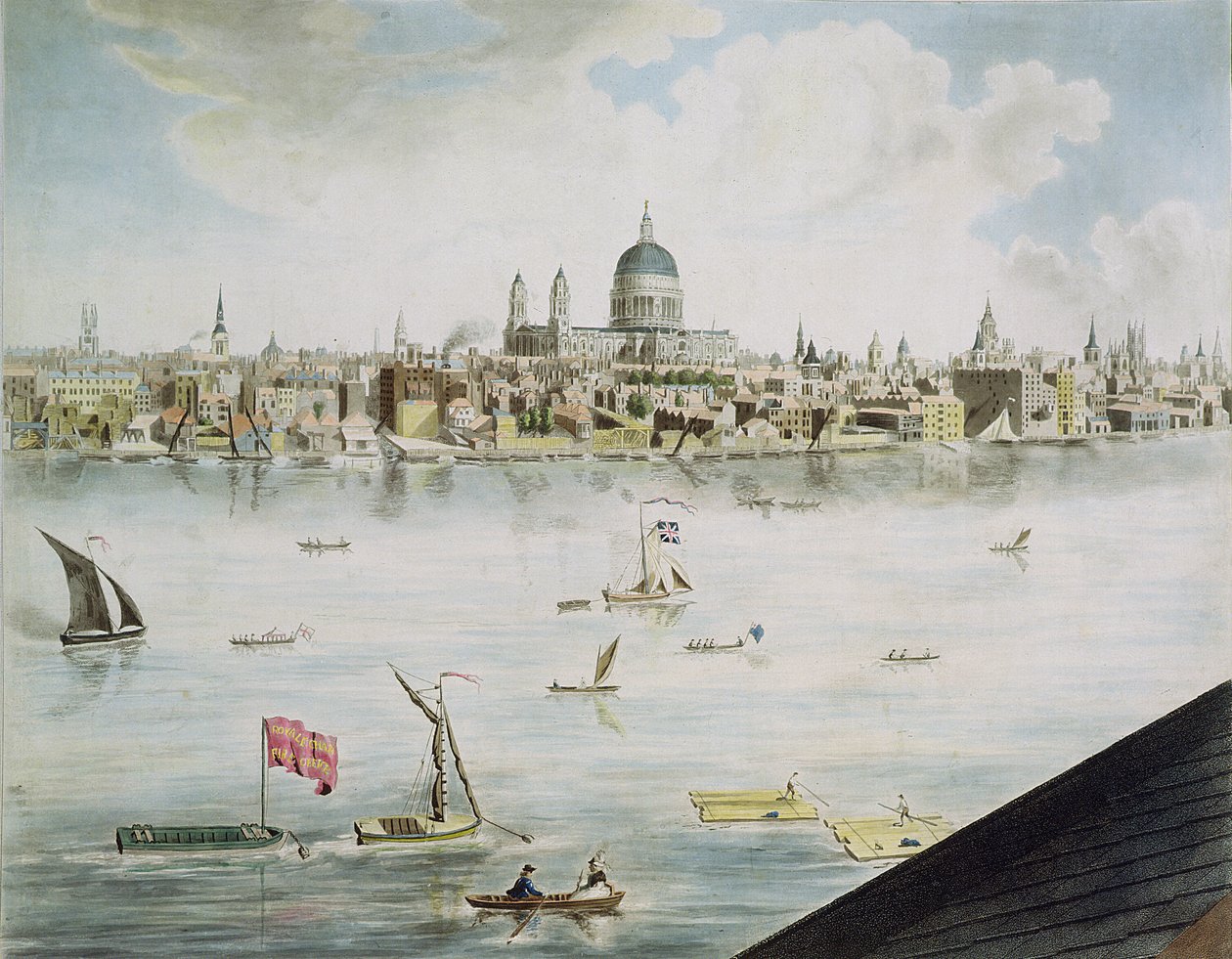 Panoramatický pohled na Londýn, 1792-93 (barevná akvatinta) od Robert Barker