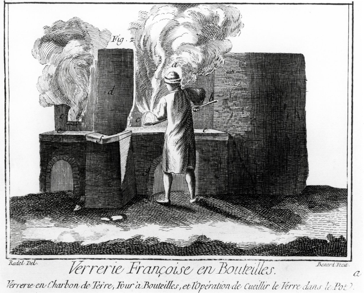 Sklářská dílna, z Encyklopedie od Denise Diderota (1713-84) od Robert Benard