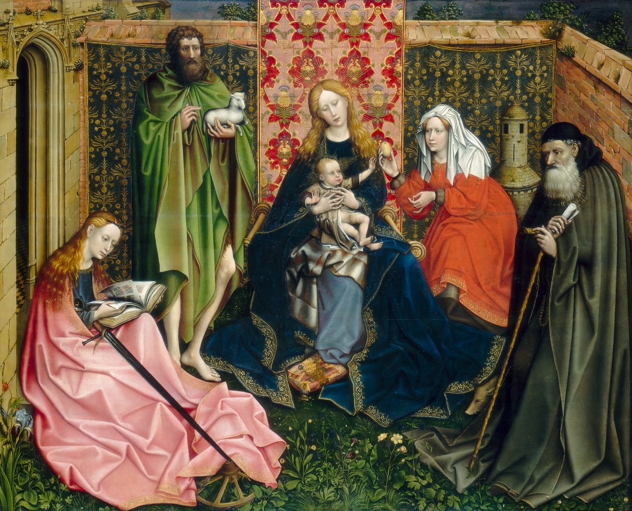 Madona s dítětem se svatými v uzavřené zahradě od Robert Campin