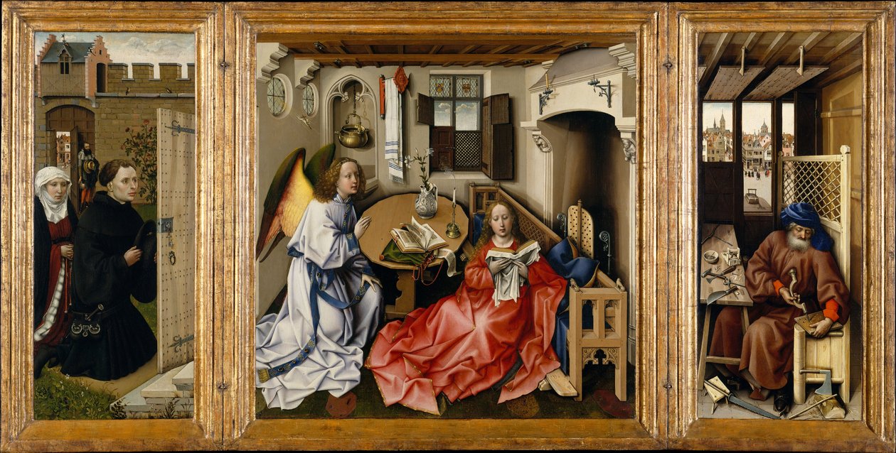Triptych se Zvěstováním, známý jako Merode Altarpiece od Robert Campin