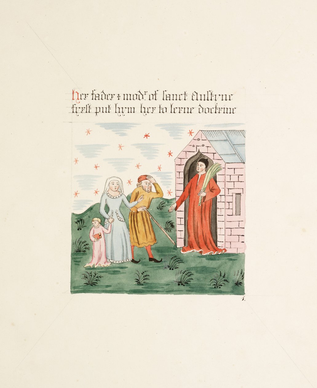 Paní Nová Coll 380, f10r. Starožitnosti katedrálního kostela Saint Mary, Carlisle, kreslil Robert Carlile, 1795 (pero a inkoust a wc na papíře) od Robert Carlile