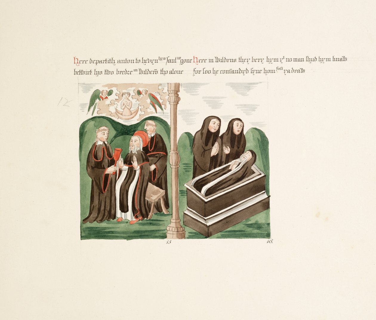 Ms. New Coll 380, f46r. The antiquities of the Cathedral Church of Saint Mary, Carlisle, nakreslil Robert Carlile, 1795 (pero a tuš a čb na papíře) od Robert Carlile