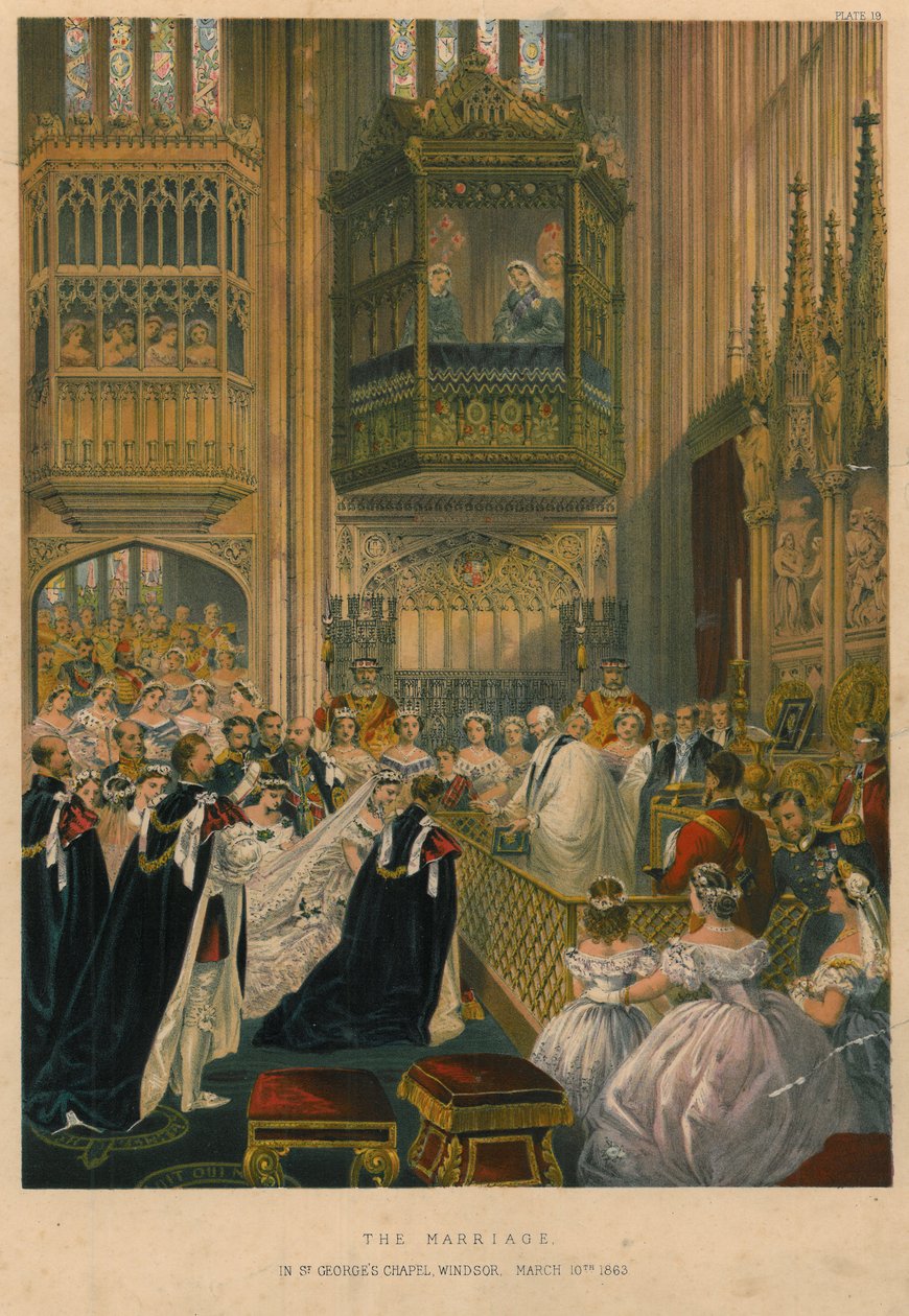 Svatba v kapli svatého Jiří ve Windsoru, 10. března 1863, 1863 od Robert Charles Dudley