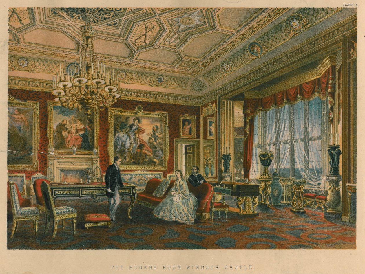 Rubensův pokoj, hrad Windsor, 1863 od Robert Charles Dudley