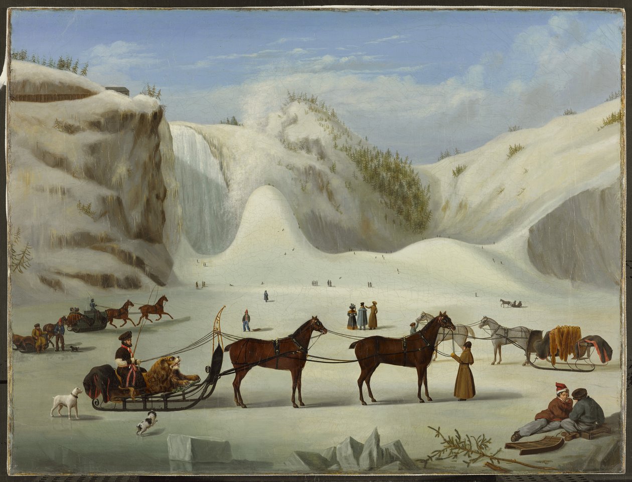 Ledový kužel, Montmorency Falls, Québec, kolem roku 1845 od Robert Clow Todd