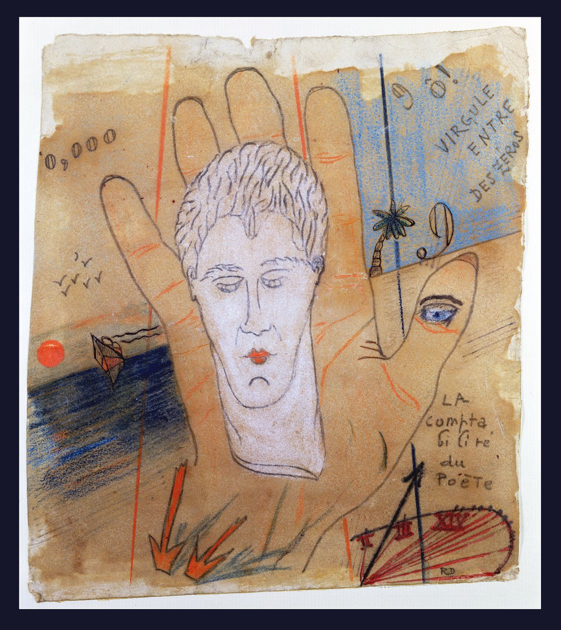 Účty básníka (pastel na papíře) od Robert Desnos