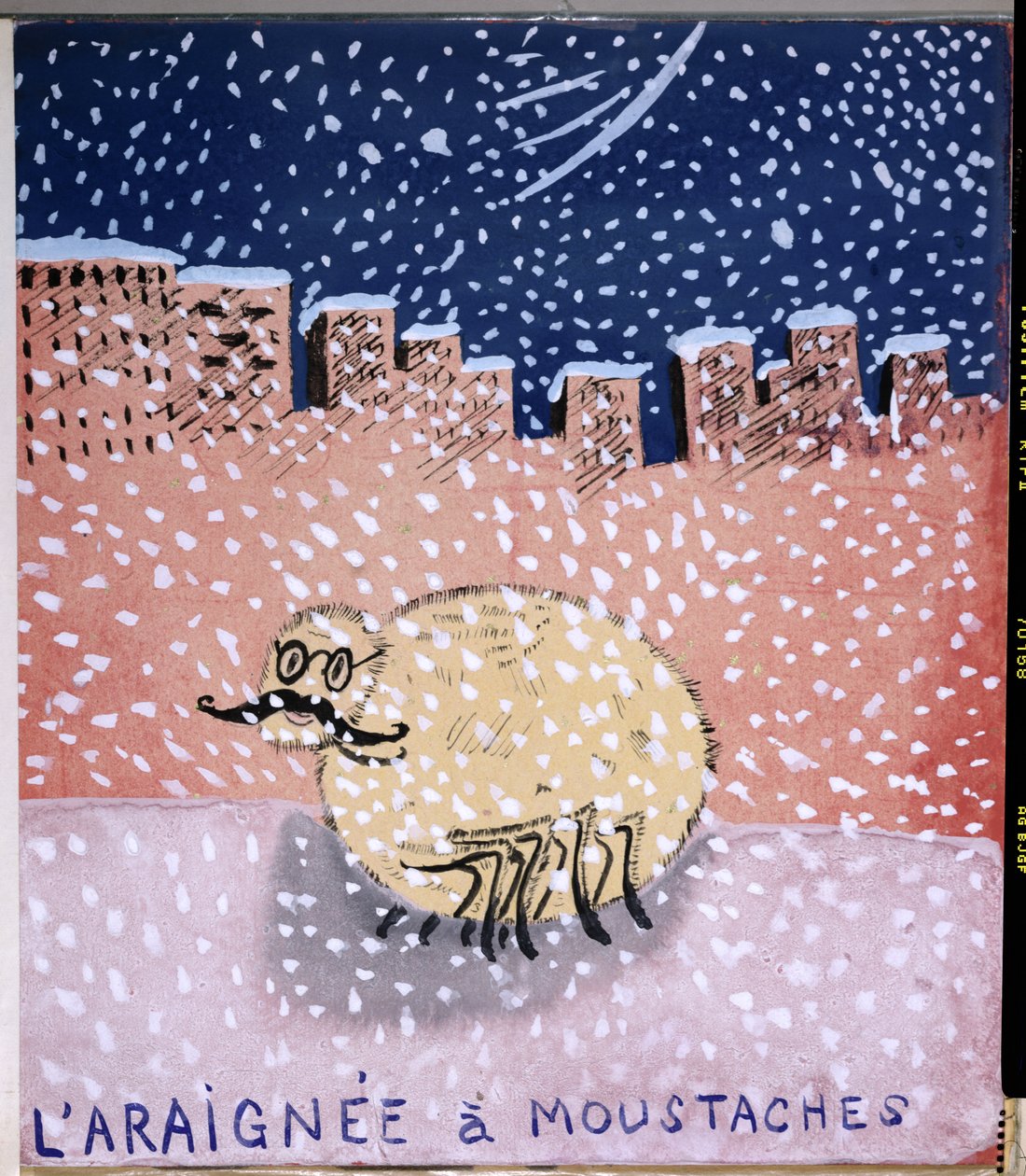 Pavouk s knírem, ilustrace k ručně psané sbírce básní „La Menagerie de Tristan“ od Roberta Desnose, 1932 od Robert Desnos