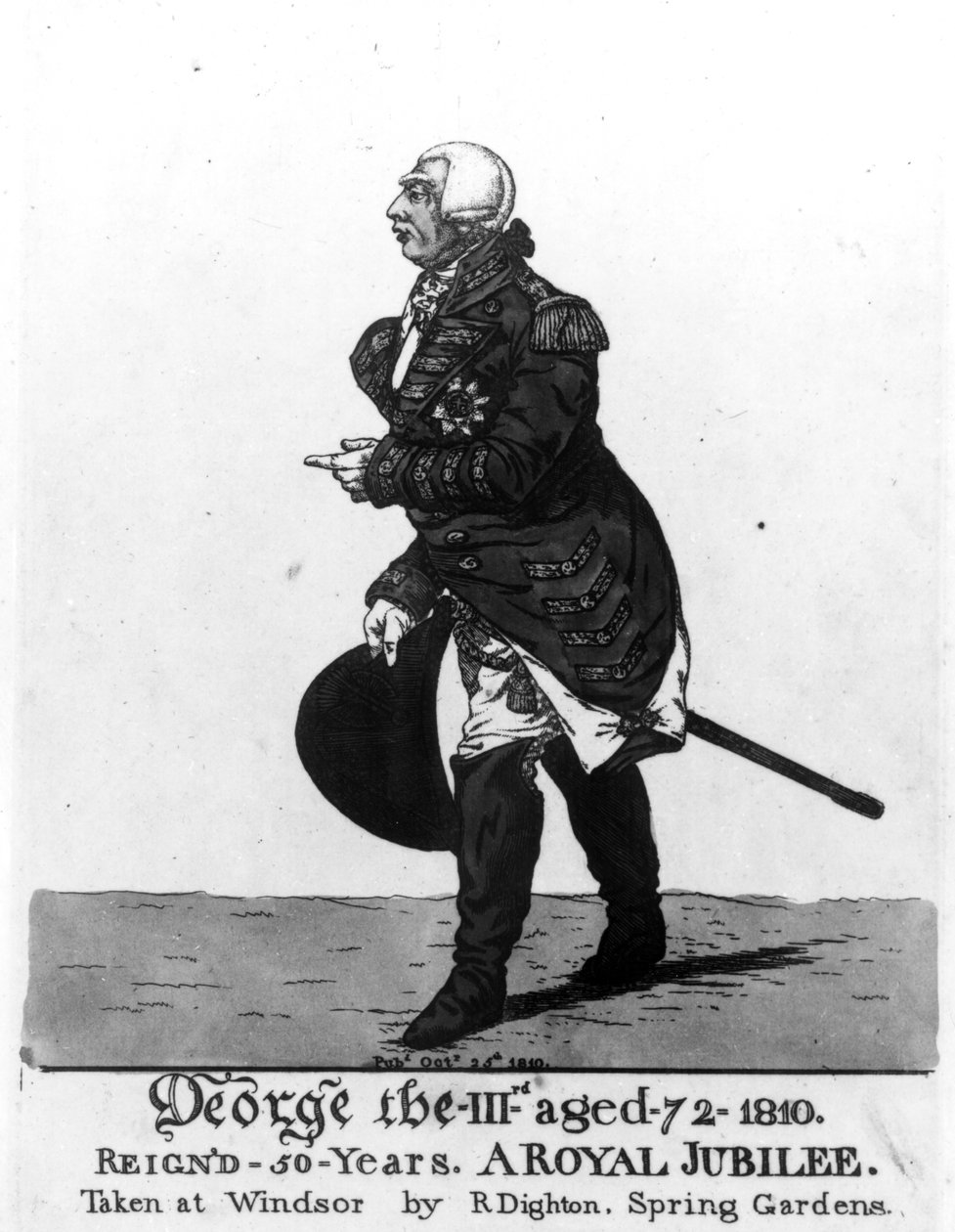 King George III, ve věku 72, 1810 od Robert Dighton