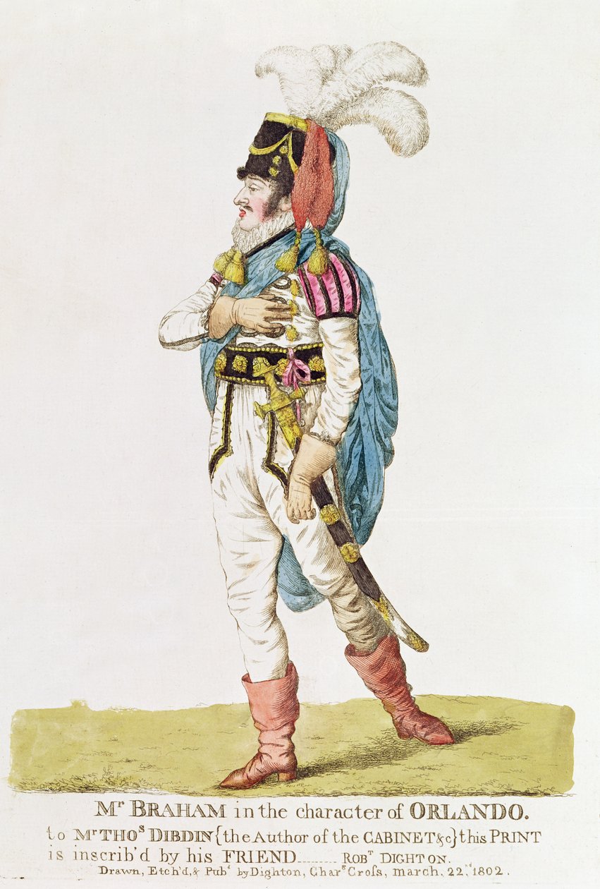 M.John Braham (1777-1856) postava Orlanda, 1802 od Robert Dighton
