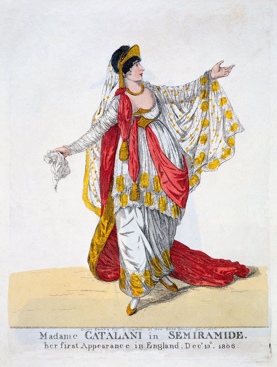 Madame Catalani v titulní roli Semiramide, 1806 od Robert Dighton