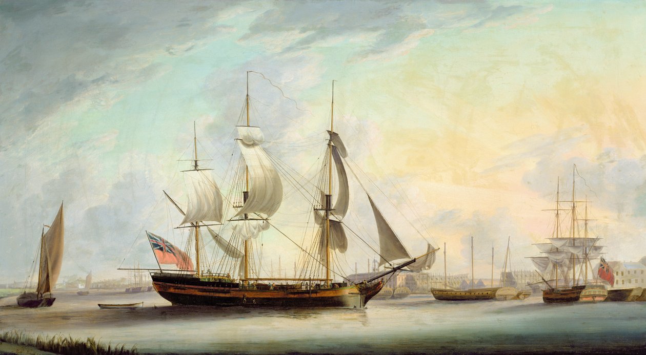 Přeprava po Temži v Deptfordu, 1789 od Robert Dodd