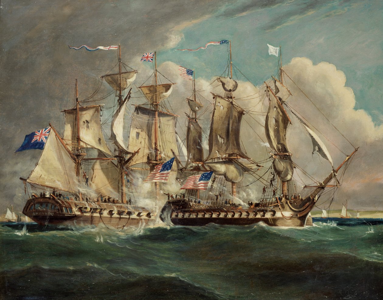 Chesapeake a Shannon u Bostonu, 1. června 1813 od Robert Dodd