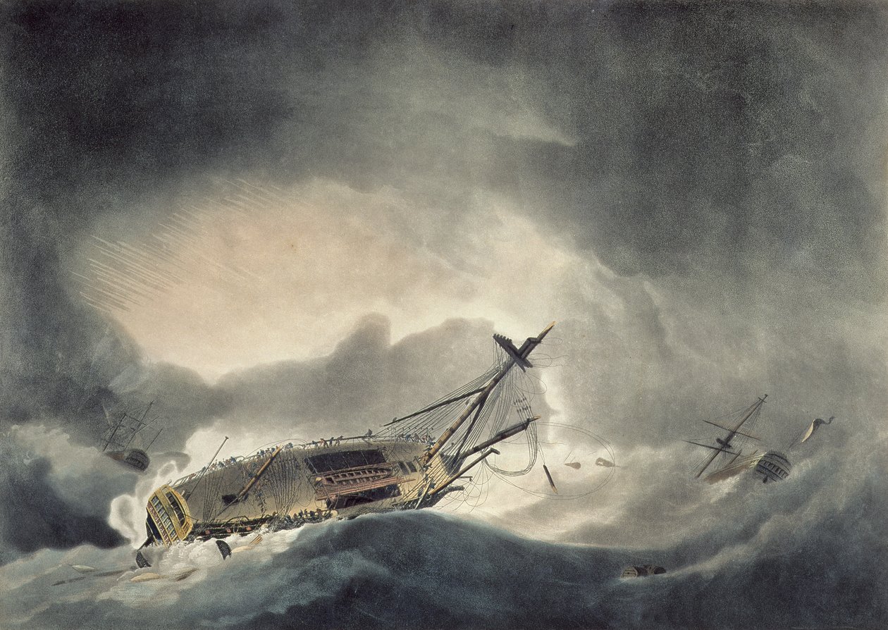 Zvětšená bouře, vyryla Francis Jukes (1745-1812), vydaná v roce 1795 (akvatinta) od Robert Dodd