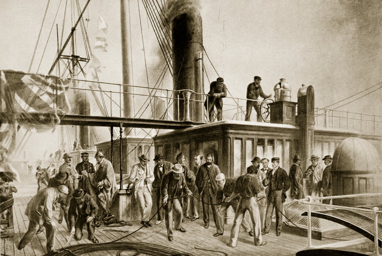 „Velký východ“ obnovující ztracený Atlantický kabel, 1866 od Robert Dudley