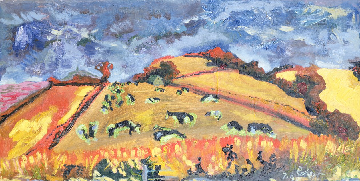 Slunce, pole, krávy: Somerset, 1998 od Robert Hobhouse