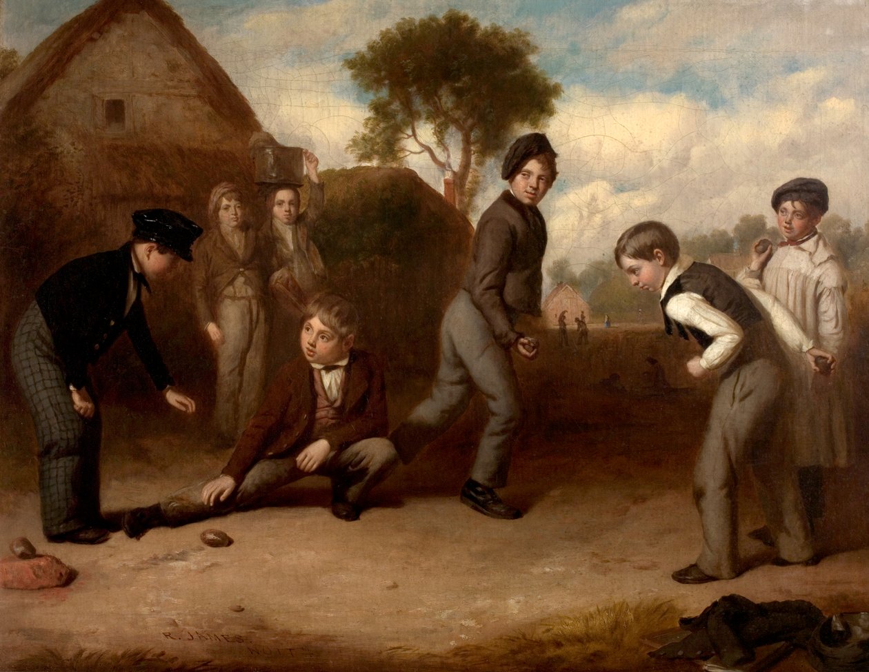 Boys Playing Duckstone, c.1845 od Robert James