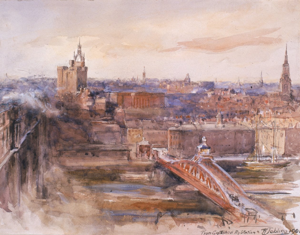 Z nádraží Gateshead (uhlem a akvarelem na papíře) od Robert Jobling