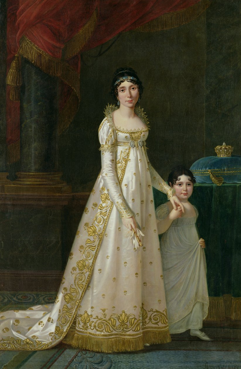 Portrét Marie-Julie Clary (1777-1845) královny Neapole se svou dcerou Zenaide Bonaparte (1801-54) 1807 od Robert Lefevre