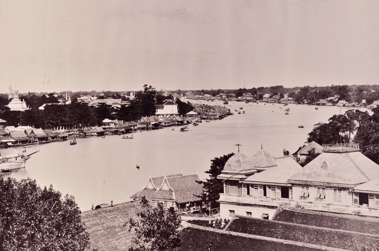 Pohled na řeku Chao Phraya v Bangkoku, asi 90. léta 19. století od Robert Lenz