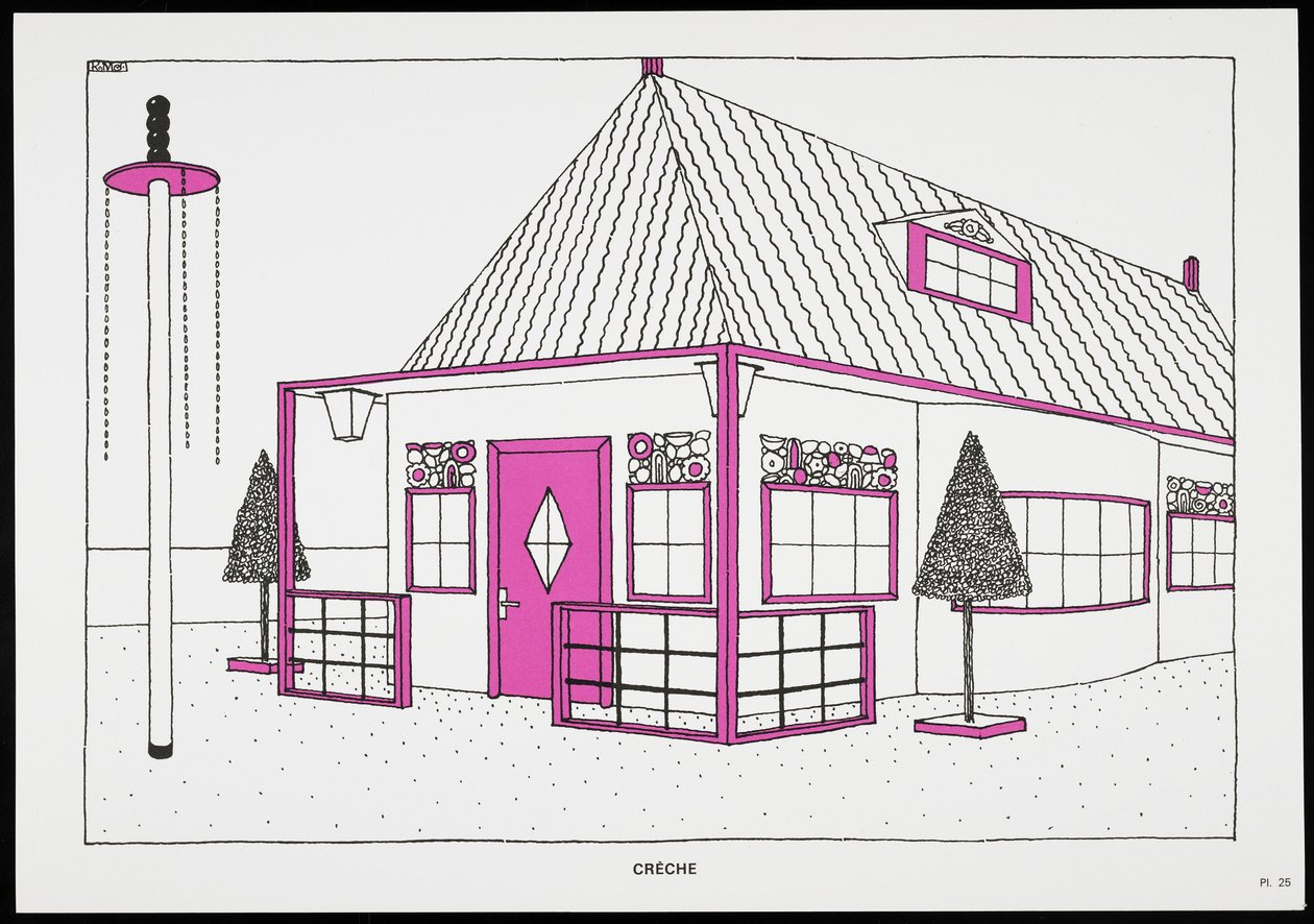 Crèche, z Une Cite Moderne, kresby Rob Mallet-Stevens Architecte, 1987 (publikováno) od Robert Mallet Stevens