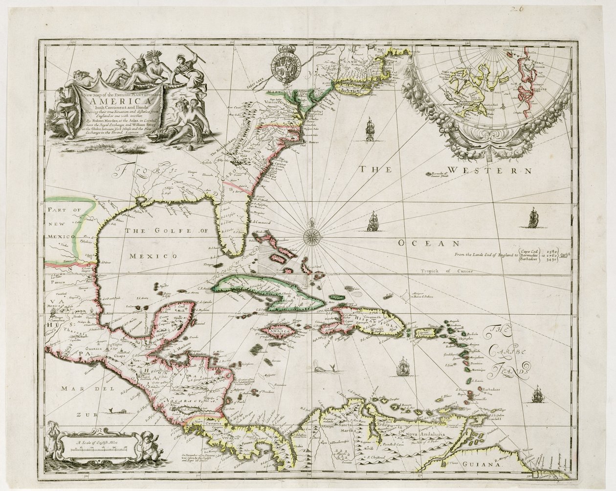 Nová mapa anglických plantáží v Americe, 1673 od Robert Morden