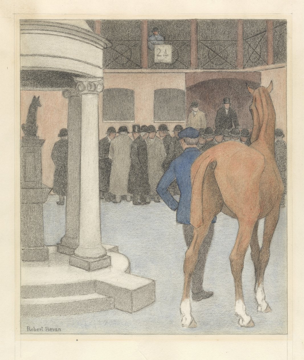 The Bay Horse, Tattersalls, 1921 (pastel a křída na papíře) od Robert Polhill Bevan