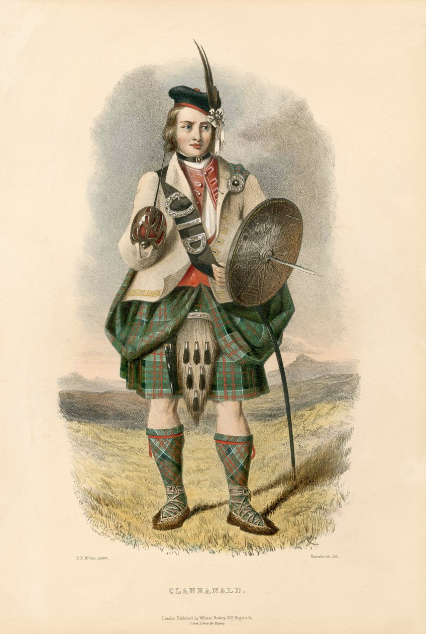 Clanranald, od The Clans of the Scottish Highlands, pub.1845 od Robert Ronald McIan