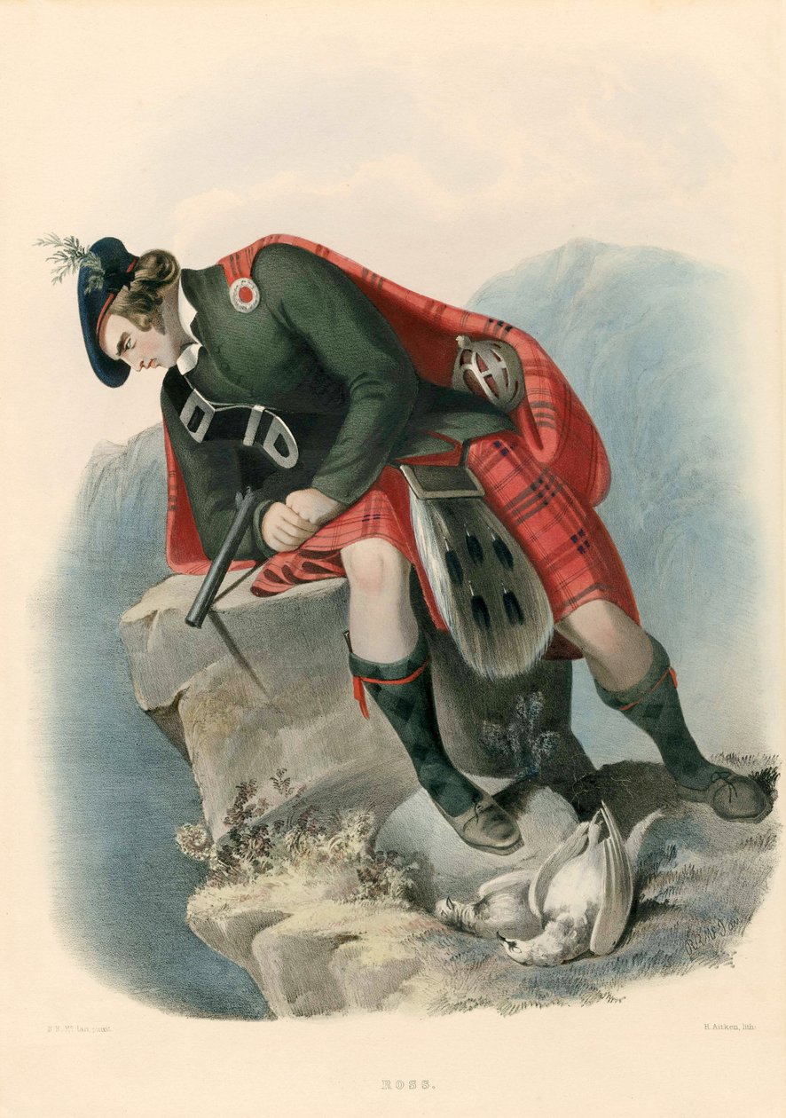 Ross, z The Clans of the Scottish Highlands, pub.1845 od Robert Ronald McIan