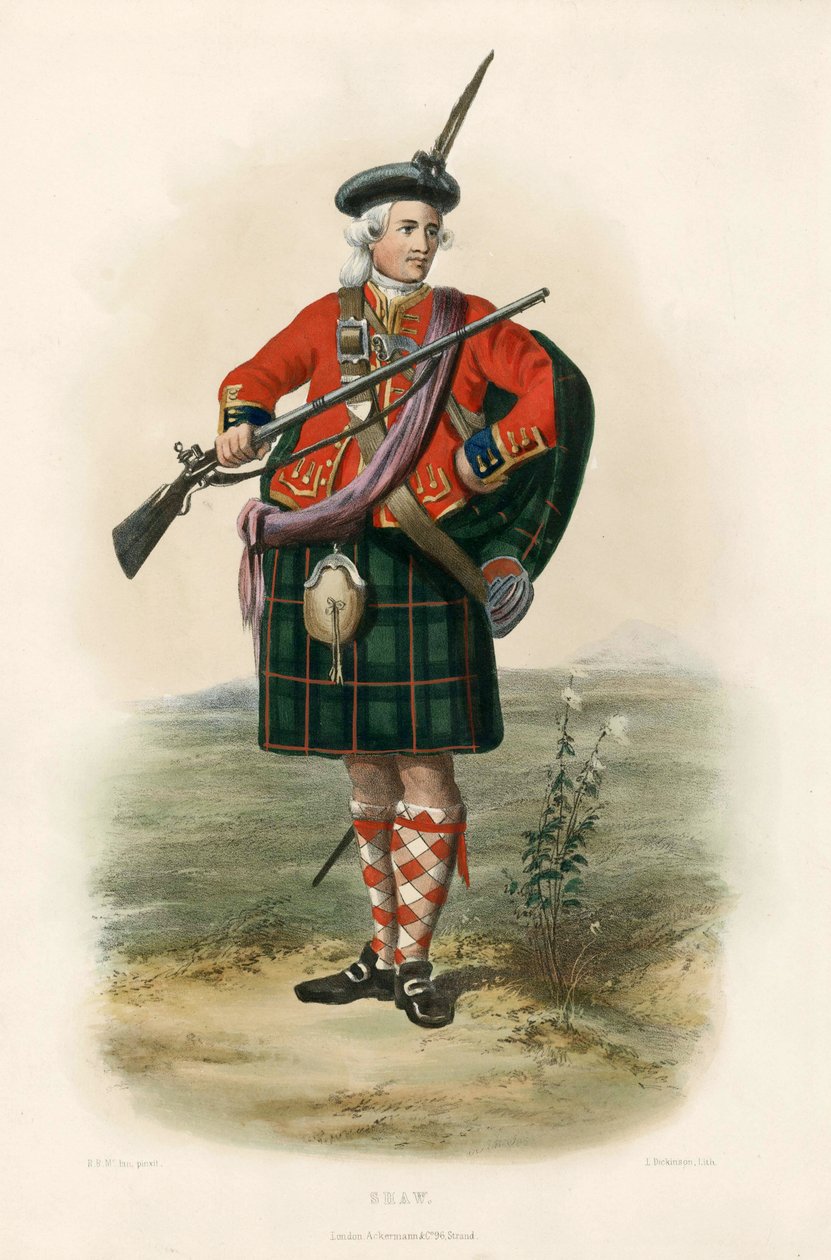 Shaw, z The Clans of the Scottish Highlands, pub.1845 od Robert Ronald McIan