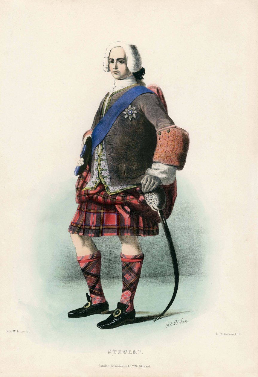 Stewart, z The Clans of the Scottish Highlands, pub.1845 od Robert Ronald McIan