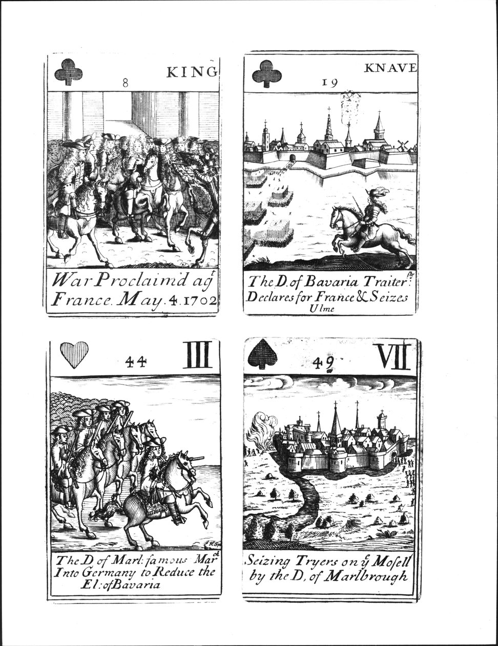 Hrací karty připomínající válku o španělské dědictví (1702-13) od Robert Spofforth